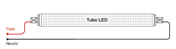 tubo led montado