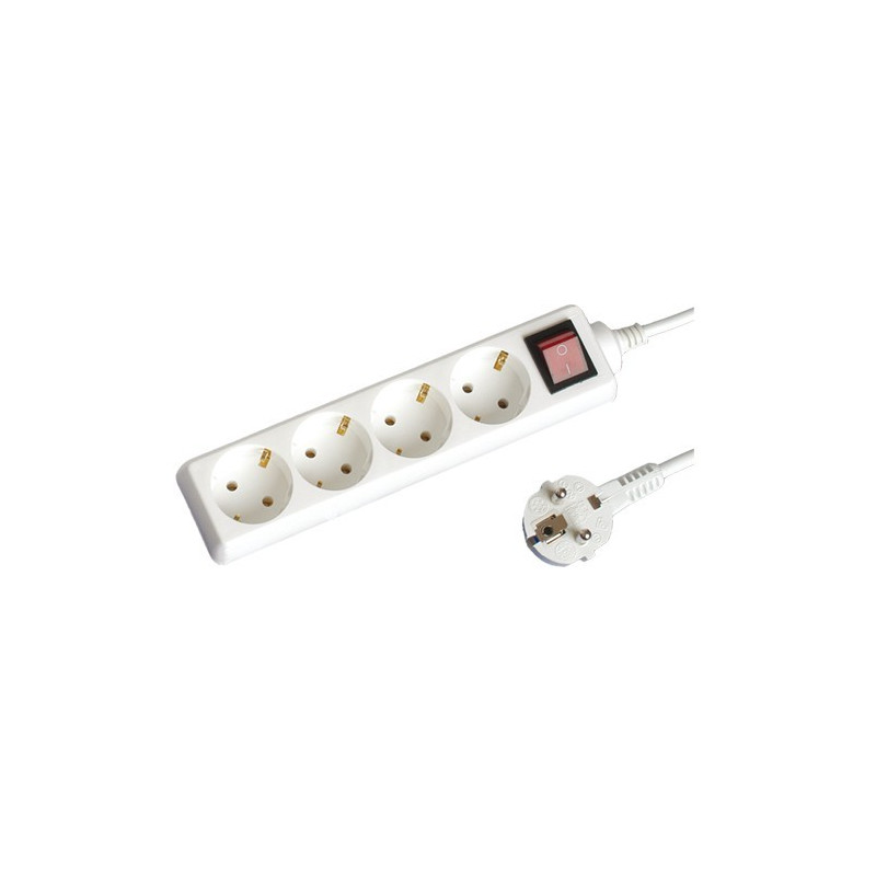 Base múltiple 4 tomas + interruptor