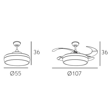 Ventilador de techo COCON con LED integrado