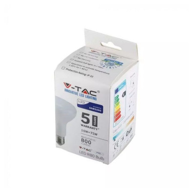 Bombilla LED 10W E27 R80