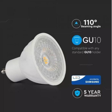 Bombilla LED GU10 6.5W 5 años de garantia