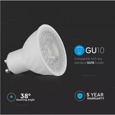 Bombilla LED GU10 6.5W 5 años de garantia