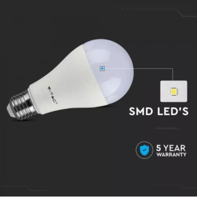 Bombilla LED 15W E27 A60 5 años de garantía