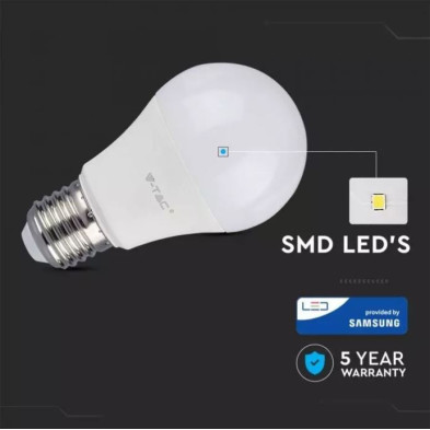 Bombilla LED 11W E27 A60 5 años de garantía