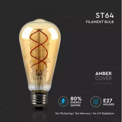 Bombilla LED filamento E27 ST64 5W