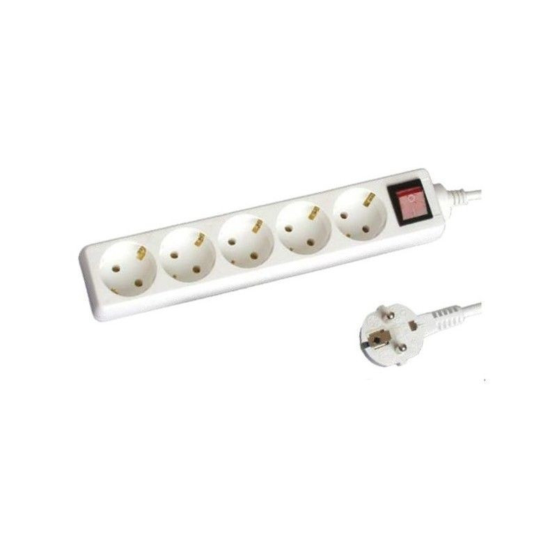 Base múltiple 5 tomas + interruptor