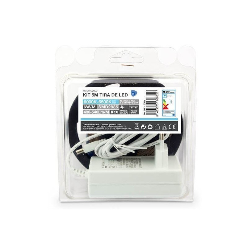 Kit 5M Tira de LED 6W/M IP20