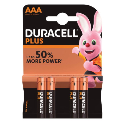 Pila Duracell Alcalina plus LR03 AAA (Pack4)
