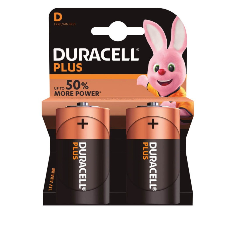 Pila Duracell Alcalina plus LR20 D (Pack2)