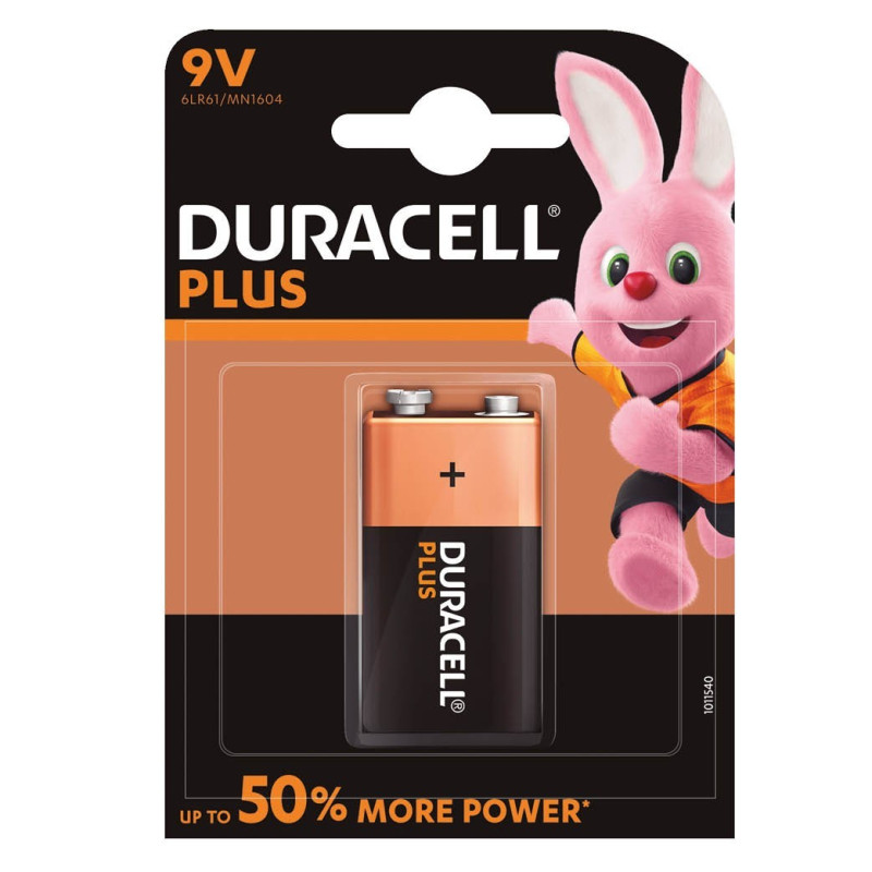 Pila Duracell Alcalina plus 6LR61 9V