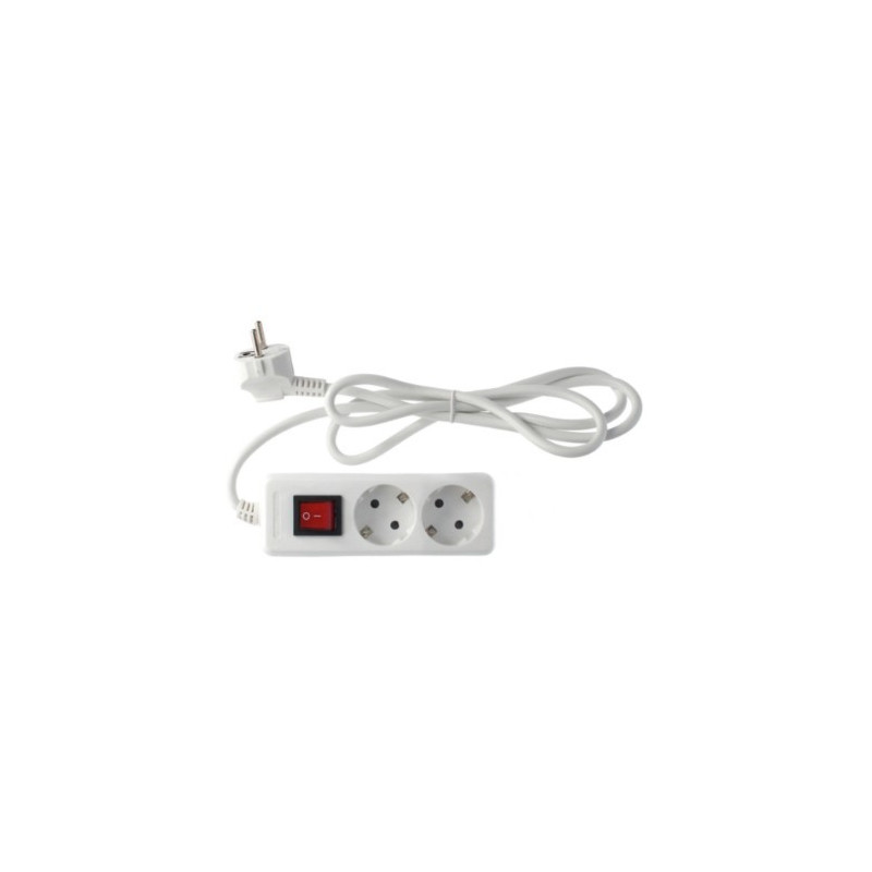 Base múltiple estándar 2 tomas + interruptor