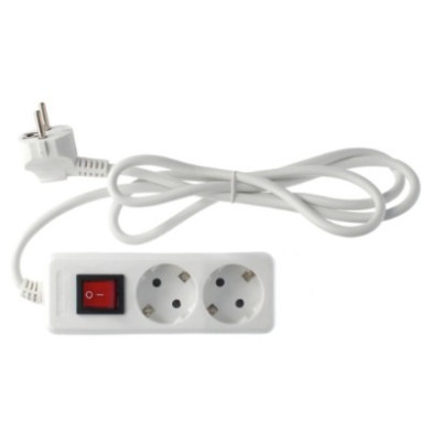 Base múltiple estándar 2 tomas + interruptor