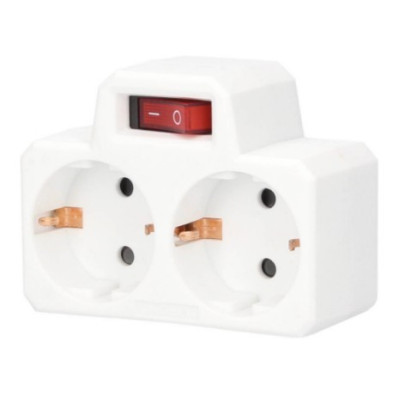 Adaptador triple sucko con interruptor